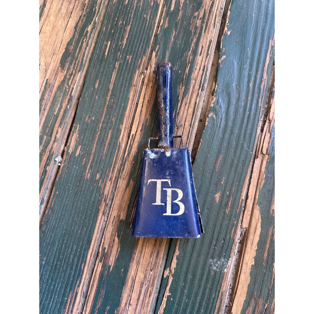 Tampa Bay Rays MLB Metal Cowbell Navy Blue TB Logo Baseball Fan Noisemaker 9.5in